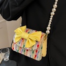 2022 Summer New Bow Pearl Chain Messenger Small Square Bagpicture10
