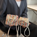 2022 Summer New Bow Pearl Chain Messenger Small Square Bagpicture8