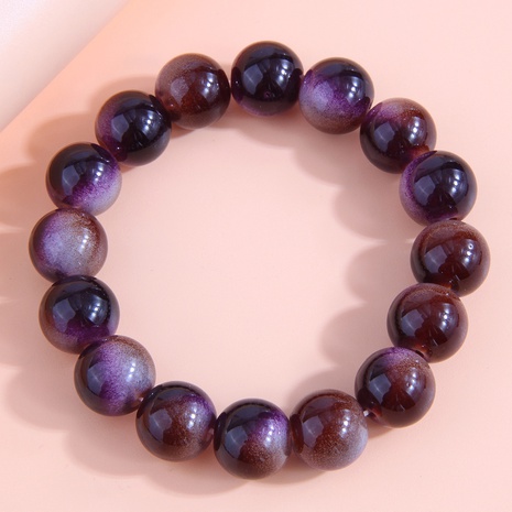 Fashion Simple Gradient Coffee Purple Glass Bead Bracelet's discount tags