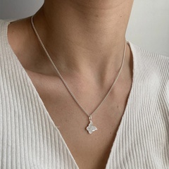 Simple Graceful Butterfly Pendant Sweater Chain Necklace for Women