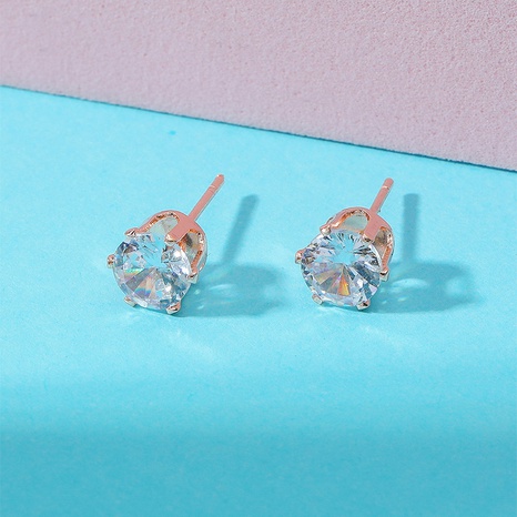 Mode Einfache Glänzende Kristall Zirkon Intarsien Stud Ohrringe Großhandel's discount tags