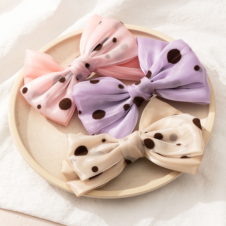 2022 cute Style Polka Dot pattern large Bow shape Duckbill Clip's discount tags