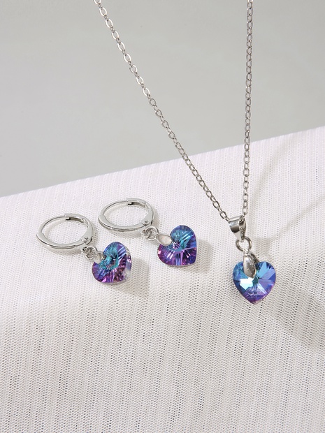 Sweet Heart Shape Alloy Earrings Necklace 1 Set's discount tags