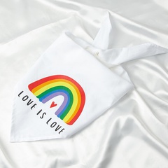 Pet Dog Rainbow Print Love Is Love Letter Saliva Towel Scarf
