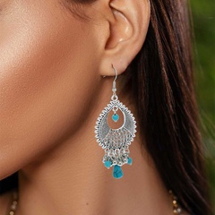 Fashion Creative Carved Pattern Water Drop Geometric Alloy Earring