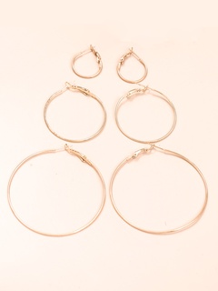 Simple Style Circle Alloy Hoop Earrings