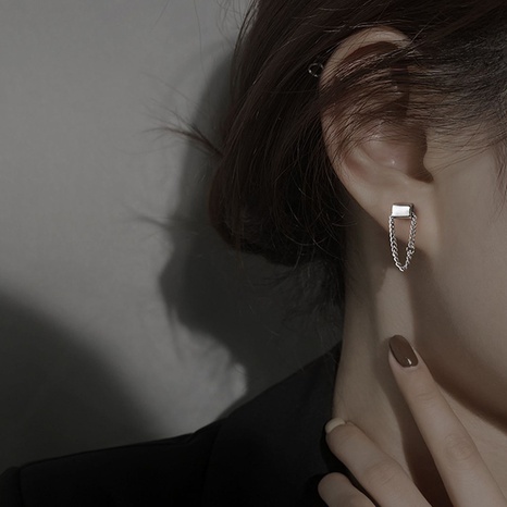 simple silvery Geometric pendant Tassels alloy Stud Earrings's discount tags