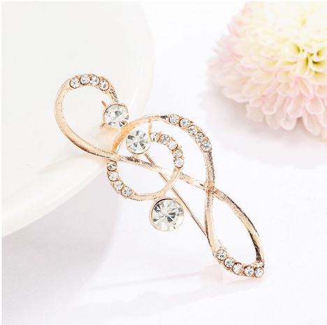 Fashion Diamond-Embedded Musical Note Clasp Coat Accessories Alloy Brooch's discount tags