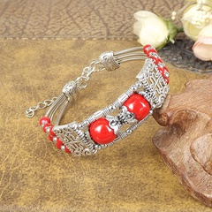 Vintage Ethnic Style Colorful Beads Wide Bracelet
