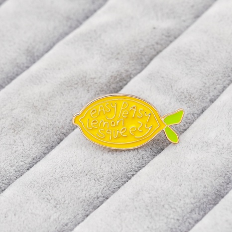Fashion Creative Dripping Oil Yellow Lemon Shape Alloy Brooch's discount tags