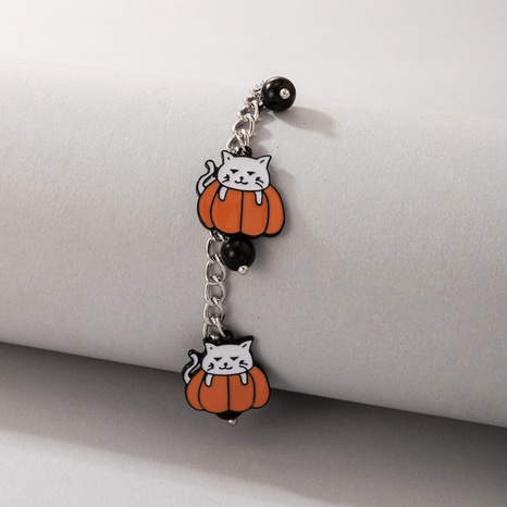 Cute Alloy Pumpkin Cat Bracelet Festival's discount tags