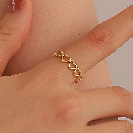 Simple fashion Hollow Heart Shape Geometric copper Ring's discount tags