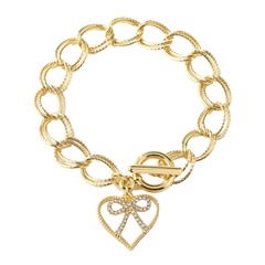 Fashion New Simple Heart Bow Geometric Alloy Bracelet