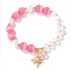 Fashion New Pink Opal Crystal Star Beads Geometric Bracelet