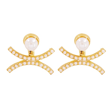 Fashion Simple Geometric Shape Alloy Inlaid Pearl Stud Earrings's discount tags