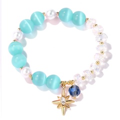 Mode Neue Blau Farbe Opal Kristall Stern Perlen Armband