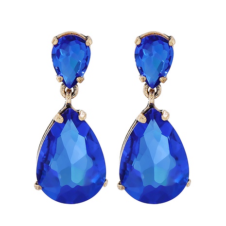 Simple Fashion Simple Alloy Crystal Water Drop Pendant Earrings's discount tags