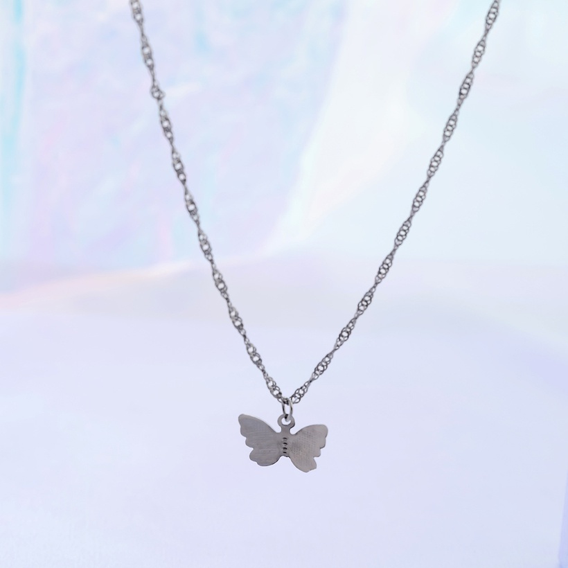 Bijoux Fantaisie Colliers | Mode Simple Gomtrique Croix Chane Courte Petit Papillon Alliage Collier - BM53336