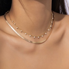 Fashion Simple Geometric Tassel Clavicle Chain Imitation Pearl Copper Necklace
