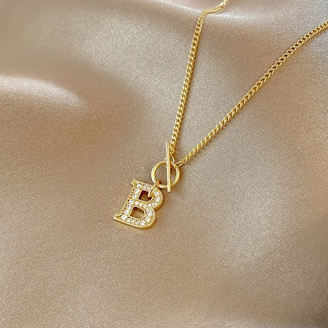 Fashion Simple Lock Letter Pendant Necklace Clavicle Chain's discount tags