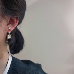 Fashion Simple Geometric Diamond Tassel Stud Earrings Alloy Earrings