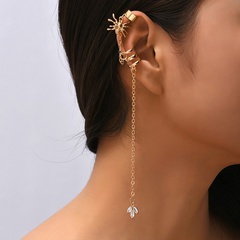 Fashion Simple Rhinestone Spider Tassel Earrings Creative Alloy Ear Clip