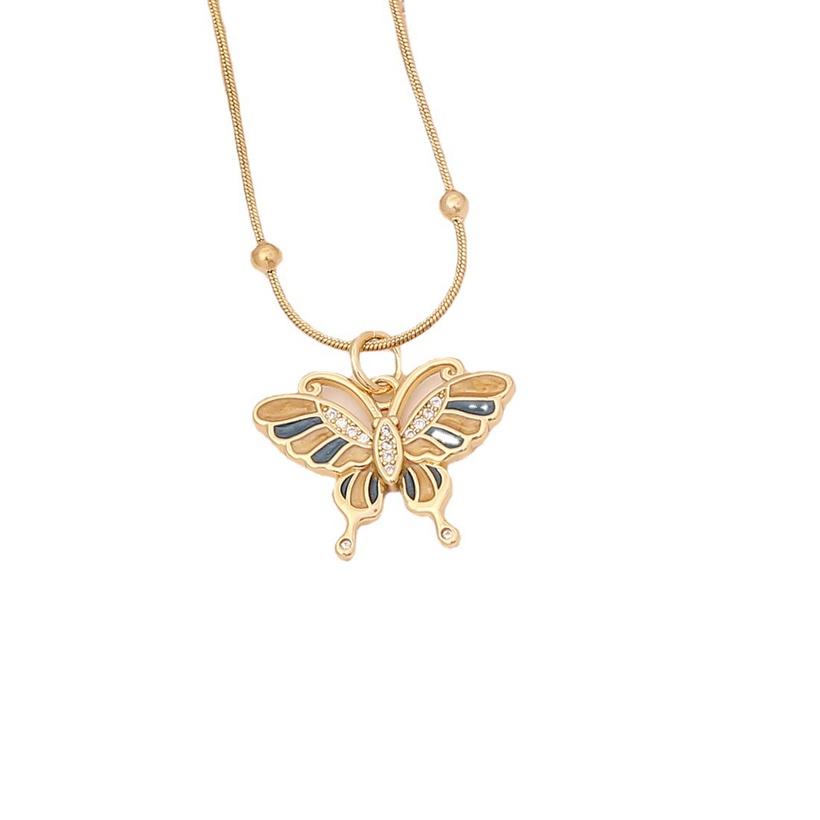 Bijoux Fantaisie Colliers | Baisse De Ptrole Papillon Pendentif Zirconlaid Collier - KQ01140