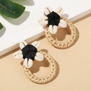 Mode Bhmischen Strand Gewebt Rattan Shell Ohrringe Geometrische Blume Eardroppicture8