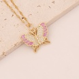 Dripping Oil Full Zirconium Butterfly Pendant Necklacepicture15
