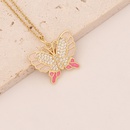 Dripping Oil Full Zirconium Butterfly Pendant Necklacepicture10