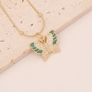 Dripping Oil Full Zirconium Butterfly Pendant Necklacepicture8