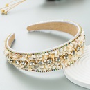 new style color Turquoise DiamondEmbedded Wide Edge Fabric Headband Headdresspicture10