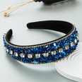 new style color Turquoise DiamondEmbedded Wide Edge Fabric Headband Headdresspicture14