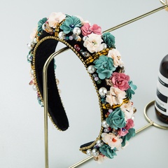 Mode ethnischen stil farbe Blume intarsien Strass Stirnband