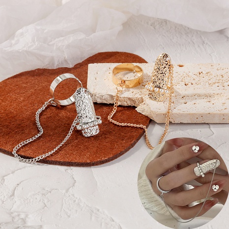 Cadena creativa personalizada perla clavos anillos de Metal's discount tags