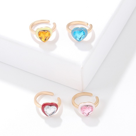 Fashion Simple Retro Heart Shape Glass Alloy Ear Stud Earring's discount tags