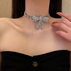 Mode voll strass intarsien Bow decor Kragen Halskette