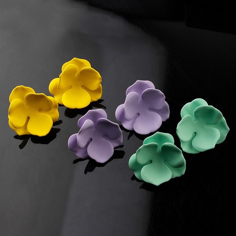 Retro Candy Color Flower Three-Dimensional Petals Ear Studs's discount tags