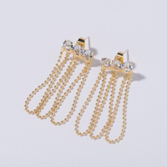 Fashion Creative Shiny Diamond-Studded Long Tassel Ear Studs Women