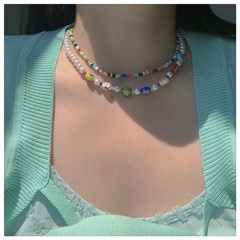 Mode Imitation perlen Blume Halskette Täglich Perlen Kupfer Ringe Als Bild