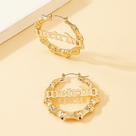 EFashion Simple Geometric Round Alphabet Letter Earrings's discount tags