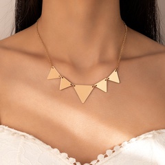 Fashion Simple Triangle Pendant Single Layer Geometric Alloy Necklace