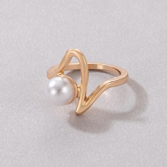 Neue Mode Einfache Perle Öffnen Geometrische runde Index Finger Legierung Ring