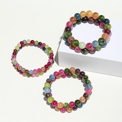 Natürliche Regenbogen Süßigkeiten Farbe Nachahmung Turmalin Einzel Ring Armband