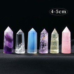 Amethyst Single Pointed Hexagonal Prism Rough Stone Polished Natural Crystal Column Home Decoration