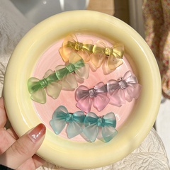 Cute Candy Color Bow Resin Barrettes Duckbill Bang Side Clip
