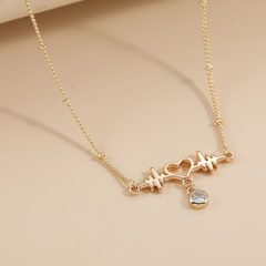 2022 New Fashion Creative Heart ECG Pendant Titanium Steel Clavicle Chain Necklace