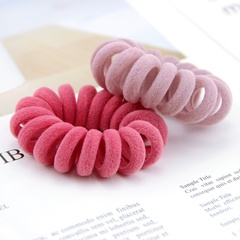 Telephone Line Shaped Solid Color Flocking Simple Hair Ring