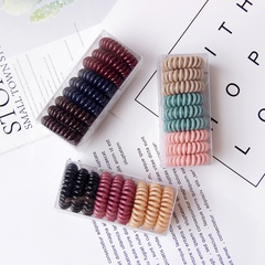 9 Boxed Telephone Line Shaped Nordic Color Small Transparent Hair Rope