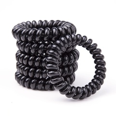 Set Large Bold Black High Elastic Telephone Wire Hair Accessories Hair Rope